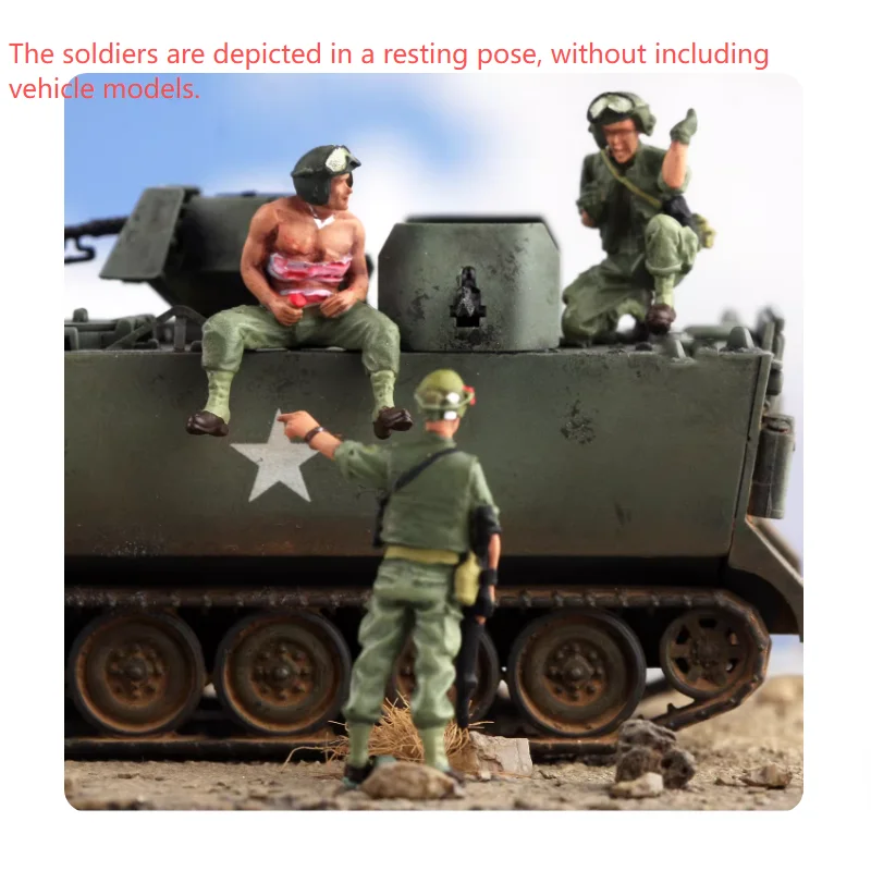 

Масштабная модель 1:72 из смолы: 3 американских бронетранспортёра времен Вьетнамской войны, подходящие для сцен с танками и вертолётами, коллекционные декоративные подарки для демонстрации
