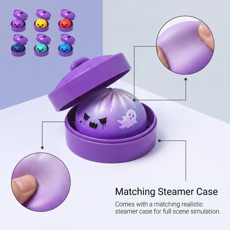 Halloween Purple Steamed Bun Pinching Fun Soft Rubber Slow Rebound Bun Stress Relieving Fun Toy Adult Gathering Prank Toys Gift view 5