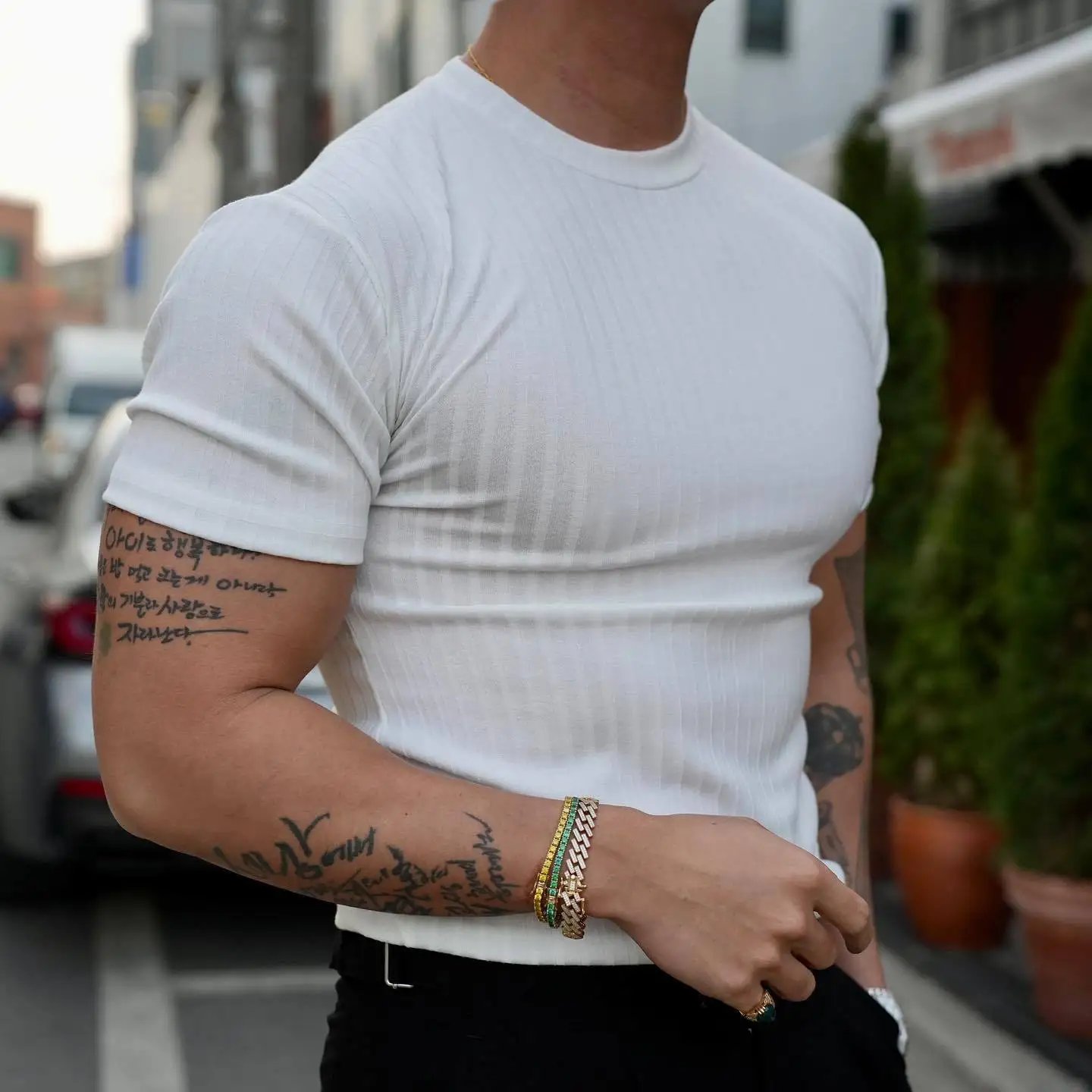 Men's Tight Short Sleeve T-Shirt, Athletic Casual Short Sleeve Top, Fitness Training Quick Dry Loose, Men's Fitness Clothing