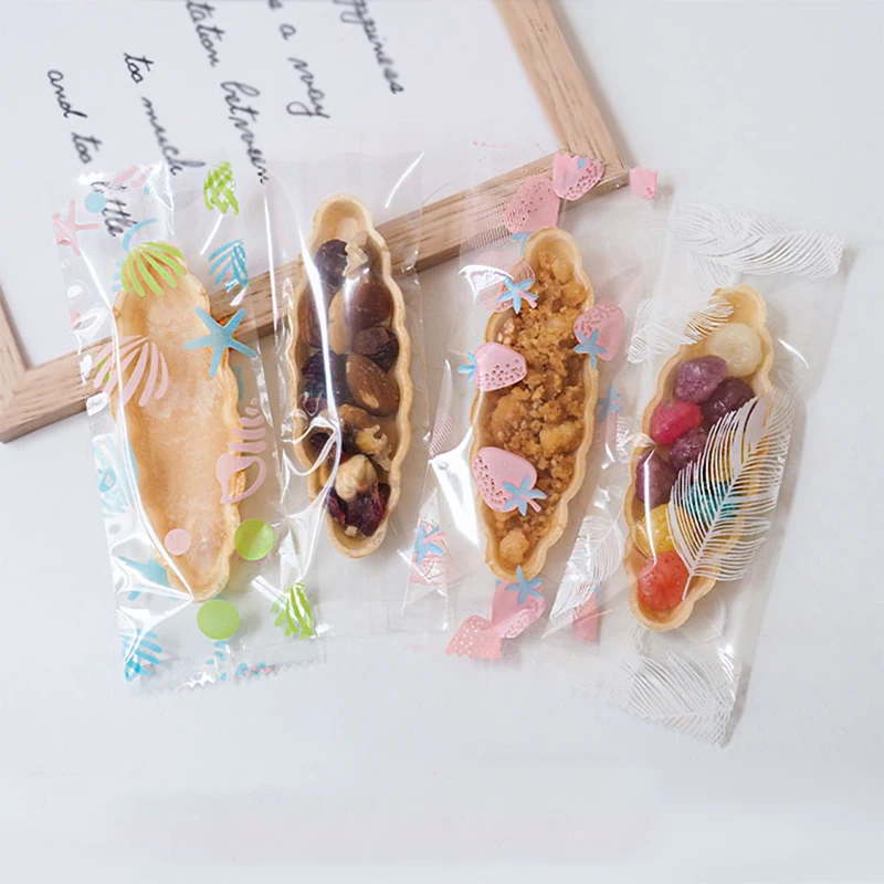 50pcs Open Top Glossy Transparent Plastic Bag Coffee Cocoa Sugar Powder Lollipop Disposable Heat Sealable Sachet Package Pouches