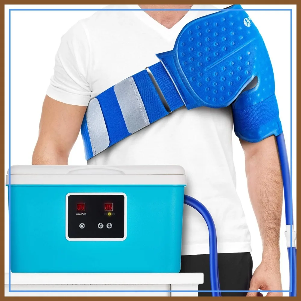 

Cold Therapy System with Large Shoulder Pad for Post-Surgery, Rotator Cuff, Swelling, Sprains, Inflammation — Wearable, Adjustable, Ergonomic Cryotherapy Kit