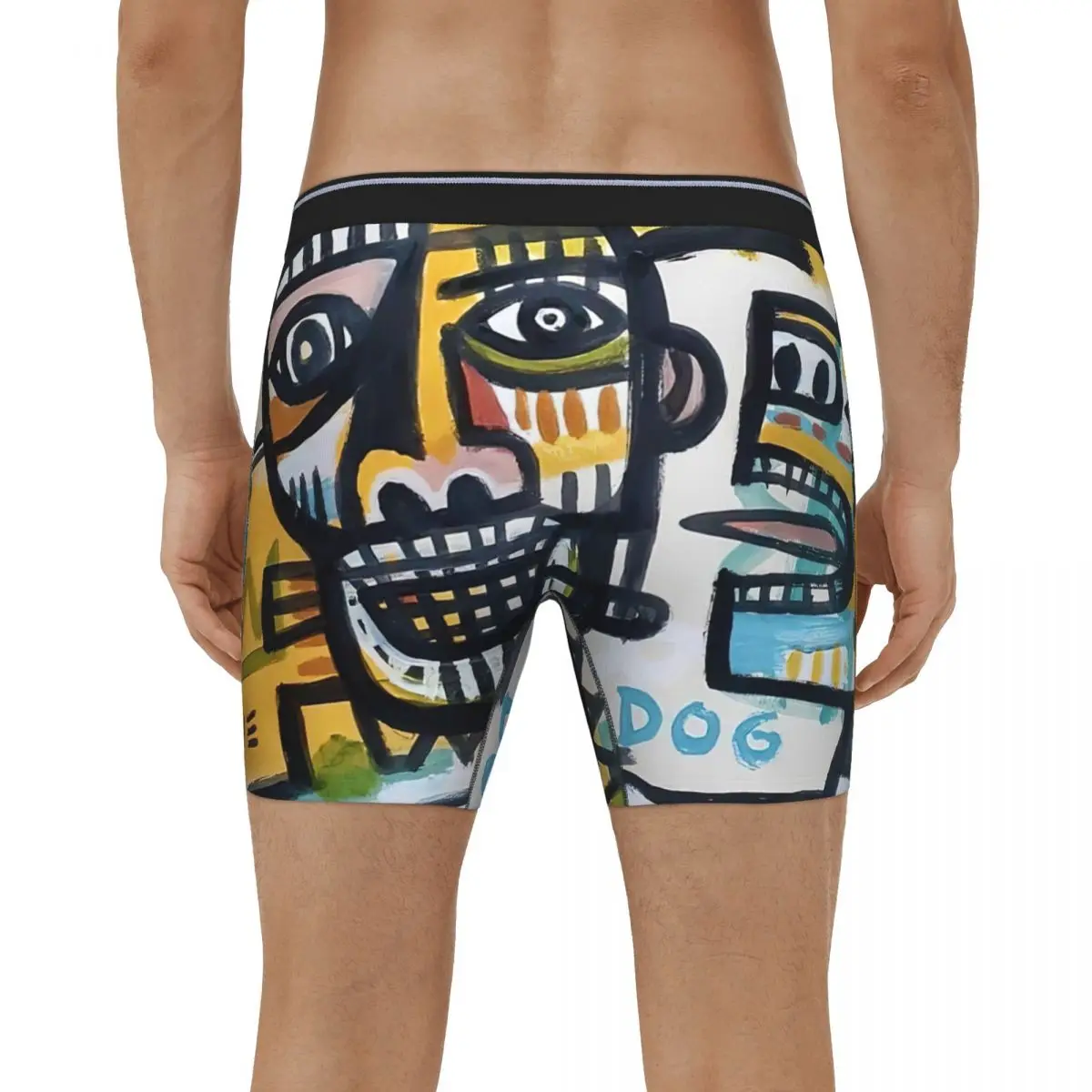 Arte graffiti cuecas breathbale calcinha masculina cueca boxer cuecas estendidas roupa interior