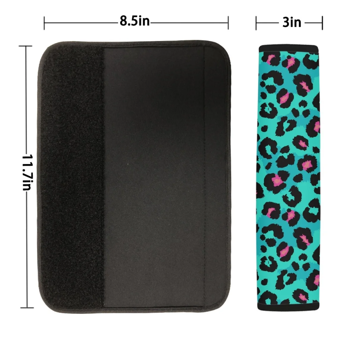 Universal Car Seat Belt Pads Green Leopard Pattern Comfort Vehicles Seat Belt Covers For Adults Kids Slip-Resistant Accessories