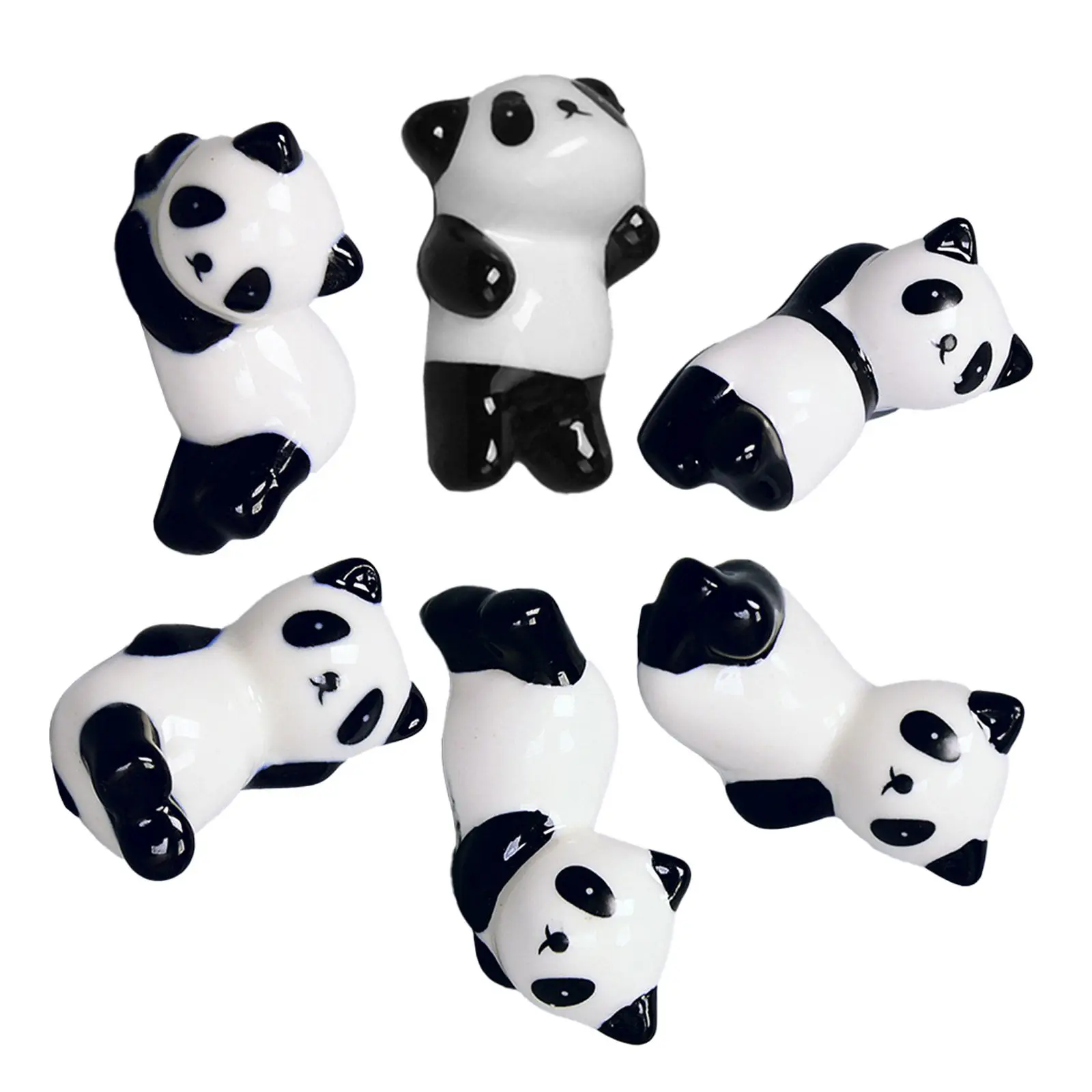 6Pcs Mini Ceramic Panda Chopsticks Rest Holder Stand Creative Chopstick Support Decorative Tableware Banquet Chopsticks Stand