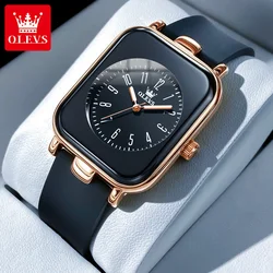 OLEVS 9961 Women Watch Original Fashion StyleTrend Elegant Quartz Wristwatch Waterproof Silicone Strap Luminous Hands Reloj