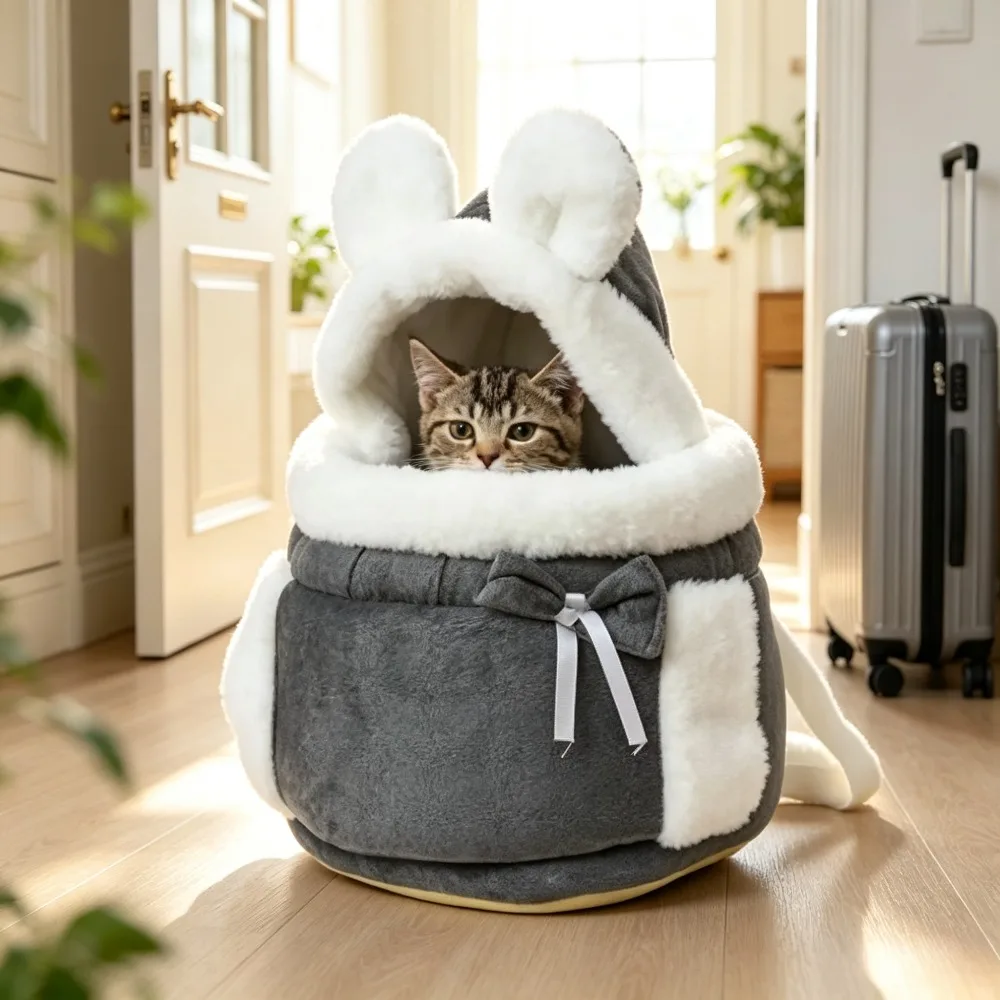 Mochila Transportadora para Cachorros Chihuahua para Viajes al Aire Libre, Bolsa de Transporte Cálida de Invierno para Mascotas Pequeñas, Perros Yorkshire, Gatos, Nido Portátil para Mascotas