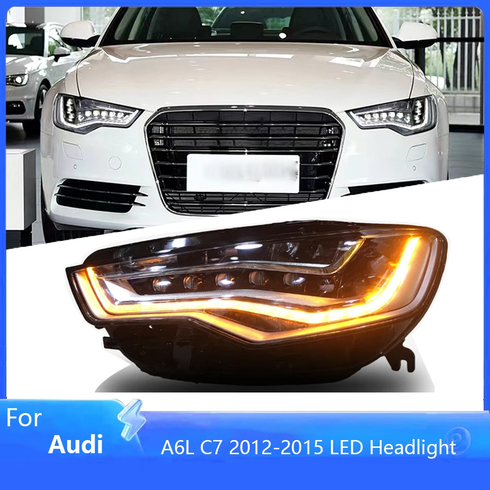 Car Styling Head Lamp for Audi A6 2012-2015 A6L C7 Waterproof LED Headlights DRL Amber Turn signal