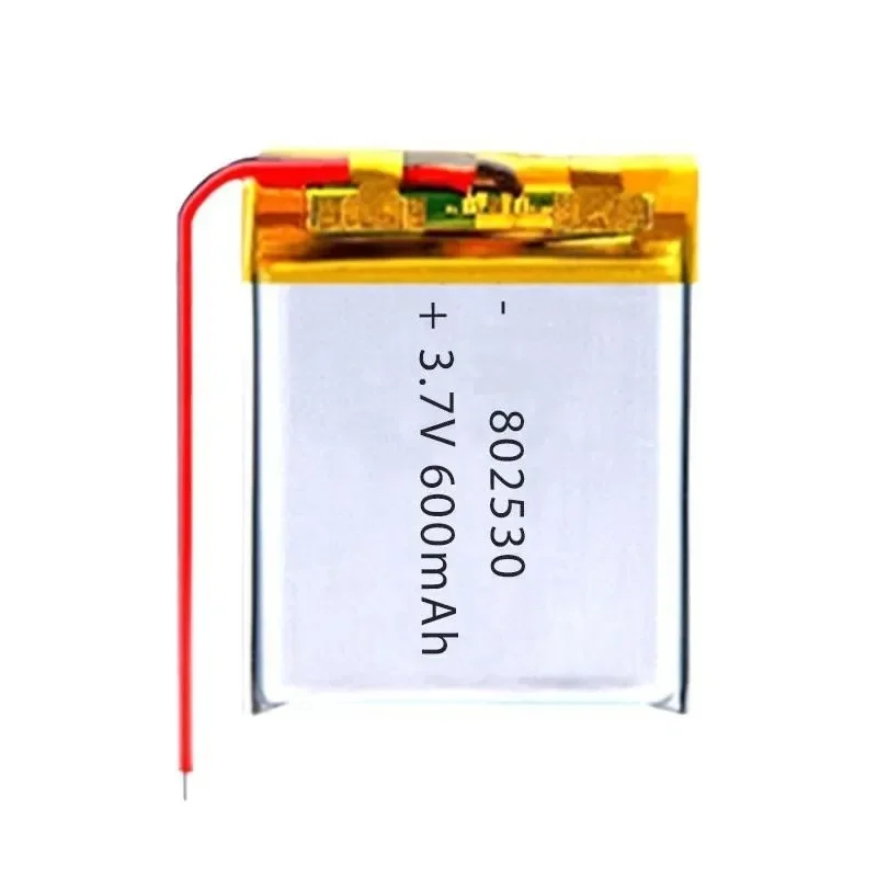 [New] Manufacturer Wholesale Polymer Lithium Battery 802530 600mAh 3.7V Rechargeable Li-ion Battery Cell for Electronics