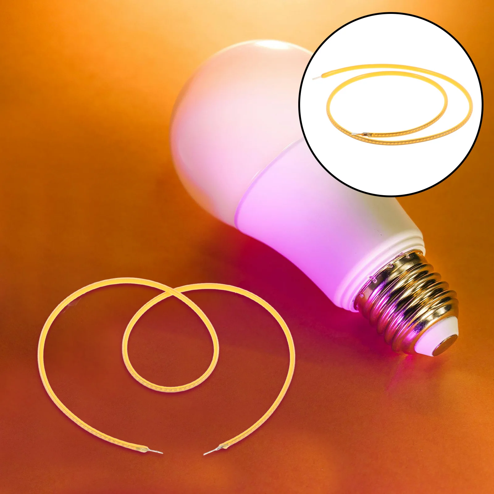 

2Pcs 300mm 3V Warm Light Flexible LED Filament Vintage Edison Bulb Parts Energy Efficient Longlasting Edison Bulb 3V