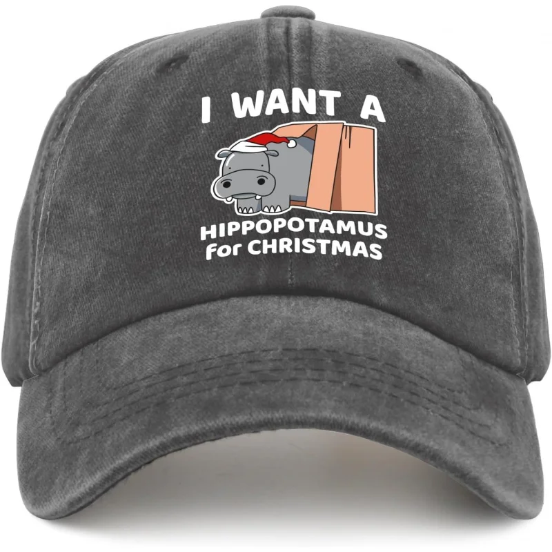 I Want A Hipryotamus pour hommes, chapeaux de Noël, casquette de baseball, chapeau d'entraînement doux lavé