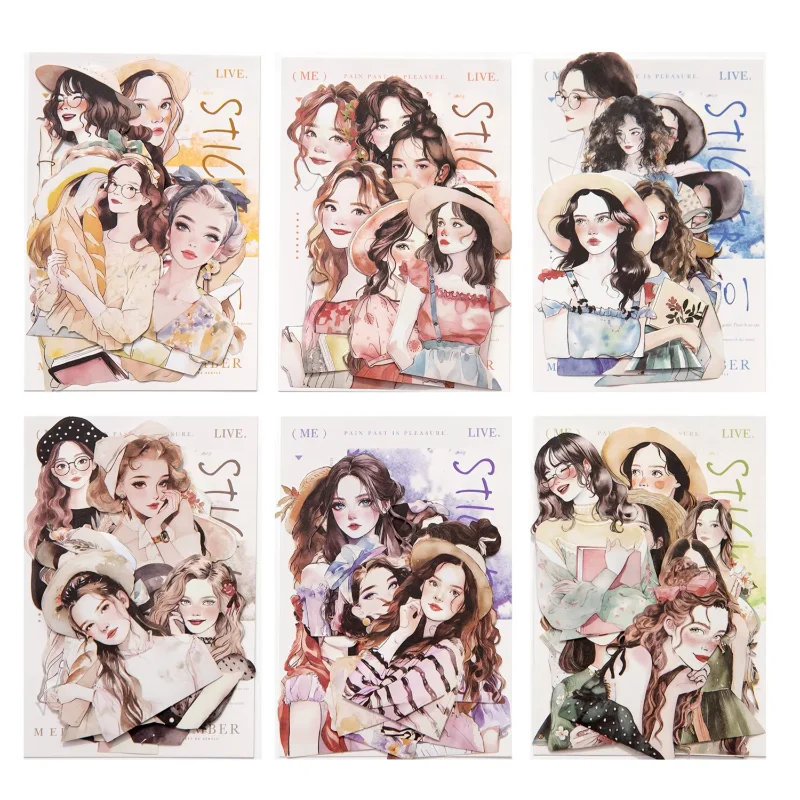 

10pcs Love Beauty Series Laser Character Handbook Sticker Pack Angel Stationery Supplies Material Decorative Stickers 155*90mm