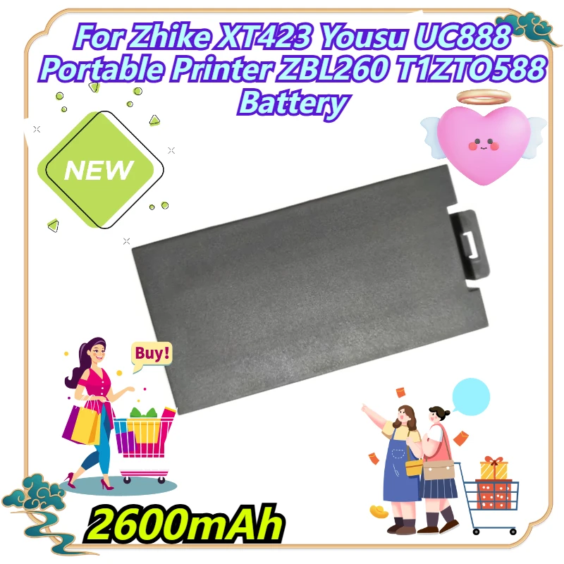 

2600mAh For Zhike XT423 Yousu UC888 Portable Printer ZBL260 T1ZTO588 Battery