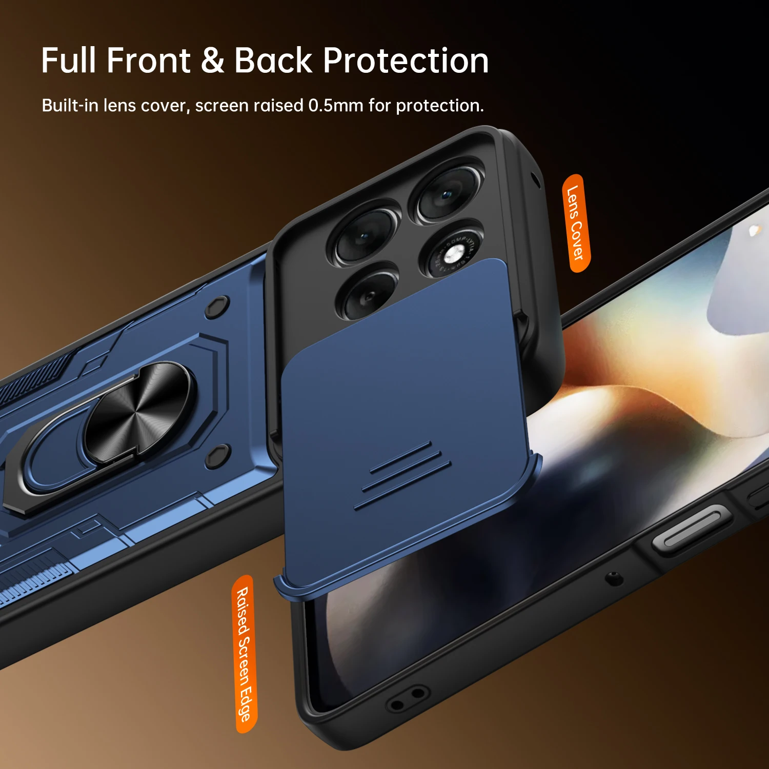 Stoßfeste magnetische Schutzhülle mit Kameraständer und Schiebeverschluss für Motorola G56 G85 G96 G67 G86 Power EDGE 60 70 PRO FUSION ULTRA – Detail 6