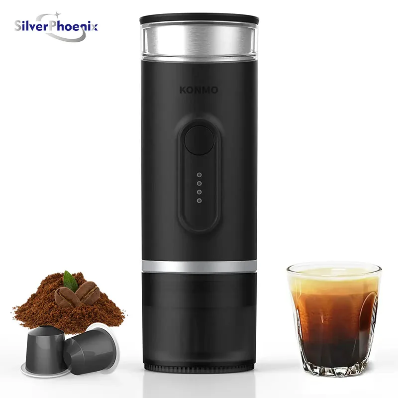 Automatic heating Portable Coffee Machine Extraction Coffee Maker Fit  Capsule Coffee Powder for Car Camping & Home Heat Water