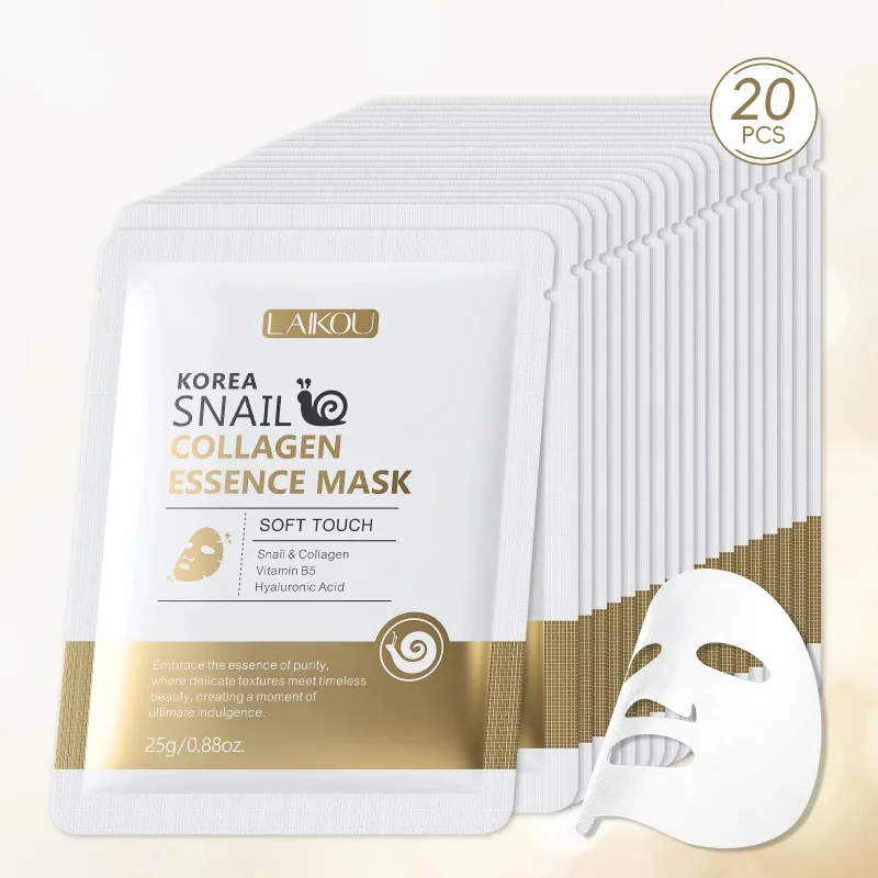 LAIKOUKoreaSnailCollagenEssenceMaskHydratingSheetMaskAnti-WrinkleFaceMaskFirmingSkinCare25g*20pcs-AliExpress66