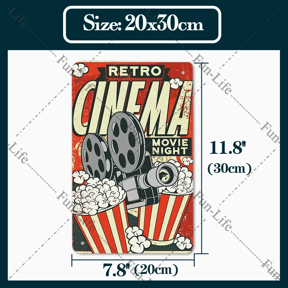 Caratteristica film poster Vintage mostra targa in metallo targa retrò Cinema Decor Hobby camera da letto decorazione della parete 20x30 cm