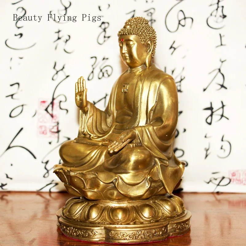 Imagem -03 - Estátua de Buda de Bronze para Decoração Escultura Feng Shui Housewarming Presente Decoração da Sala Suprimentos do Templo