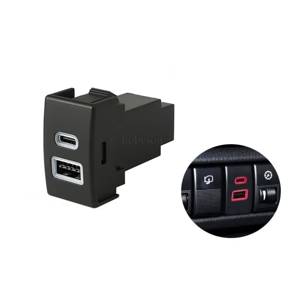 

Car Charger Dual Fast Charging PD Fast Charging QC3.0 Type-c Fast Charger Interface Socket for Mazda 6/3/5/2 CX-7