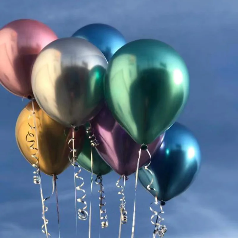 12 Zoll metallische Geburtstags ballons 10//50pc Chrom Metall Latex Luftballons für Geburtstag Hochzeit Baby party Dekor Helium Globos – Detail 10