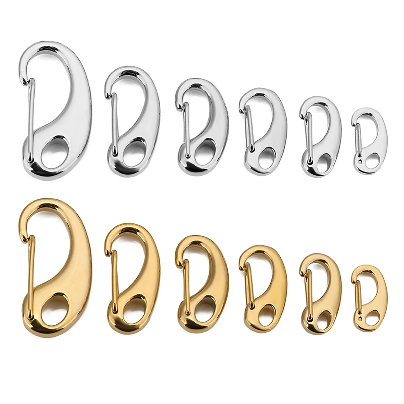 

3Pcs Stainless Steel D-shaped Lobster Clasp Snap Hook Connectors Parts for Bracelet Necklace Keychain Jewelry Making supplies