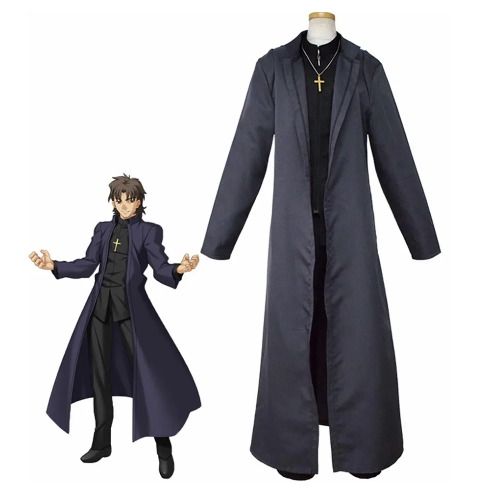 

Унисекс аниме Cos Fate Stay Night Kotomine Kirei костюмы для косплея Хэллоуин Рождественская вечеринка униформа костюмы