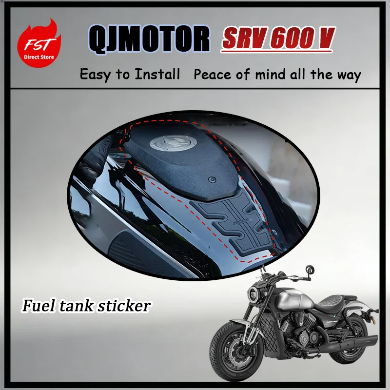 

Для QJMOTOR SRV 600: Наклейки на бак в ретро-стиле, противоскользящие боковые накладки, дизайн Night Cat, защитный комплект наклеек на бак