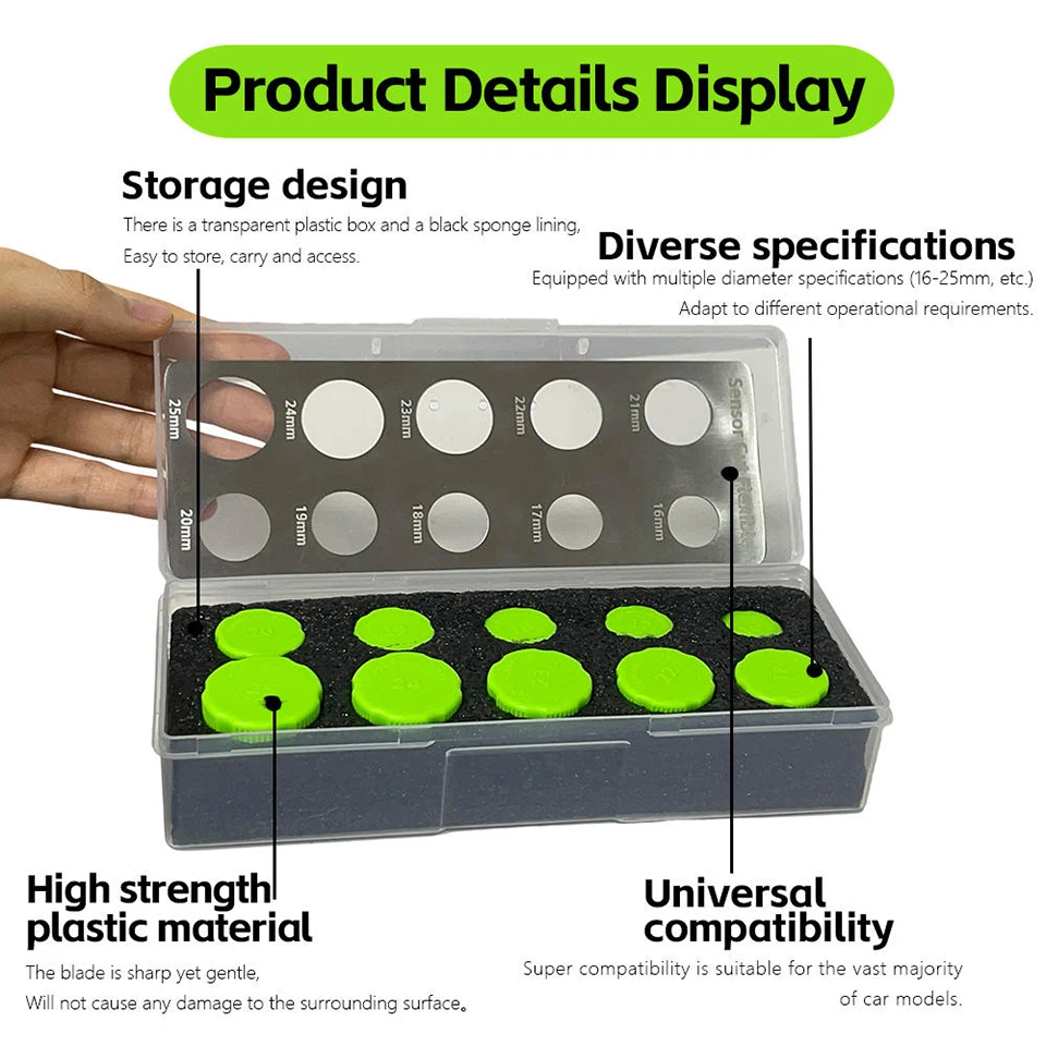 Multi-Size Circle Cutting Tool Set for Auto Film,10Pc Kit with Hole Punches for Radar, Emblems & Lights on Vinyl Wraps KNS-3
