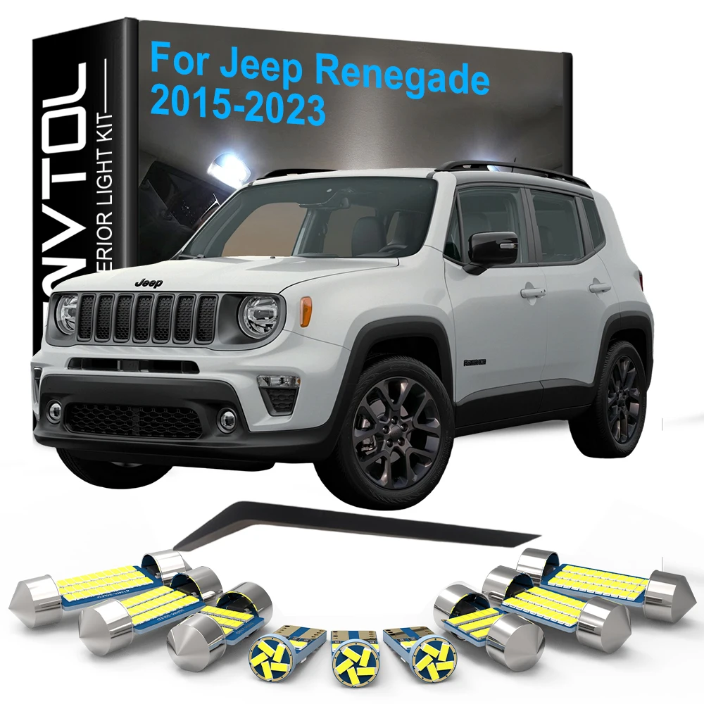 12Pcs Car Interior LED Lights Canbus for Jeep Renegade 2015 2016 2017 2018 2019 2020 2021 2022 2023 LED Bulb Interior, Car Light