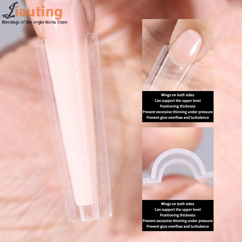 320 szt. Formy do paznokci typu sandwich, dwustronne - Formy dwustronne do paznokci typu coffin, forma górna, forma dolna, przedłużanie paznokci, narzędzia do manicure.