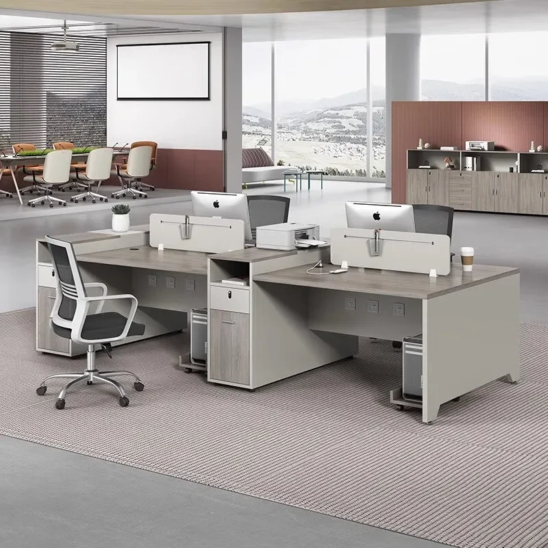 Staff Desk Simple Modern 4 Six Seat Four Card Seat Station Staff Office Table And Chair Combination