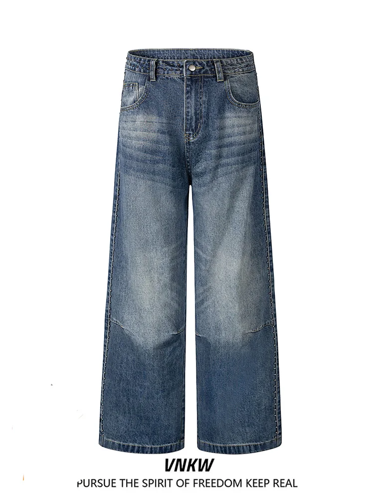 

American Retro Men's Straight Leg Jeans Design Casual Wear Cotton Blend Comfortable Loose Fit Couple's Jeans