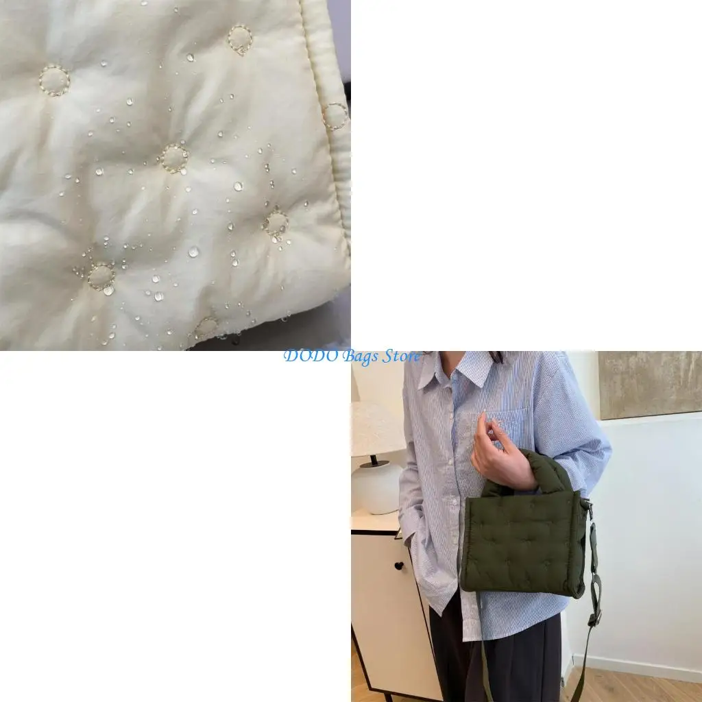

Trendy Shoulder Bag for Woman Puffer Handbag Korean Styles Crossbody Bag