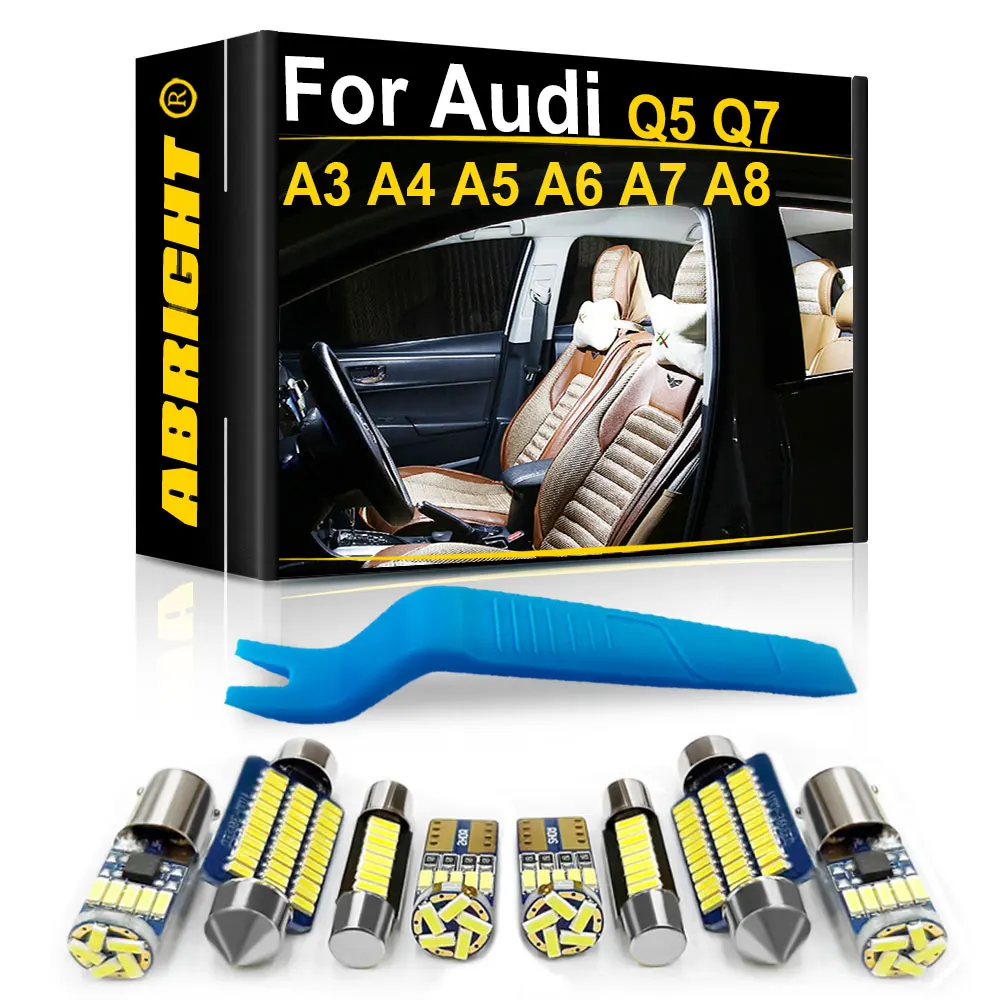 

For Audi A3 S3 8L 8P 8V A4 S4 B5 B6 B7 B8 A5 S5 A6 S6 C5 C6 C7 A7 S7 A8 S8 D3 Q5 SQ5 Q7 4L No Error Car LED Interior Light Kit