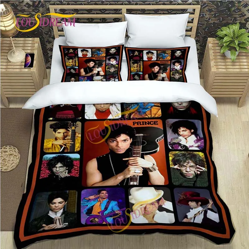 Imagem -03 - Music Print Conjunto de Cama All-round Prince Rogers Rogers Unisex Capa de Edredão Confortável Fronha Solteiro Duplo Queen Conjunto de Cama 3d