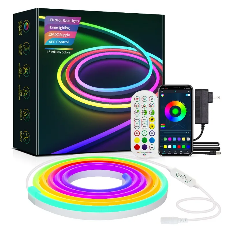 Neon light strip, waterproof music led low voltage 24V horse racing magic soft silicone light strip