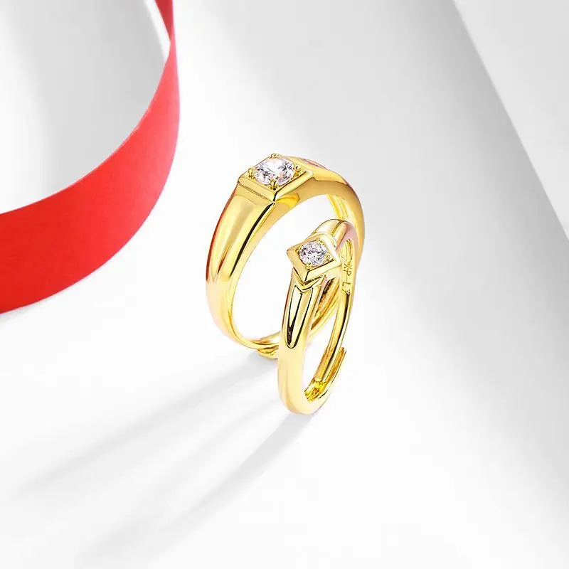 أسعار الجملة - خواتم الخطوبة للأزواج للنساء مجوهرات XP الأزياء المطلية بالذهب الخالص