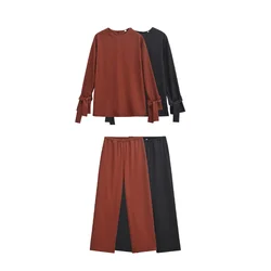 2024 RARF autumn new European and American style fashion niche elegant loose top wide leg casual pants set