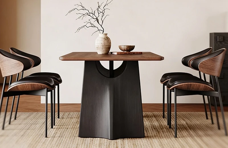 Solid wood dining table Rectangle modern simple home small apartment restaurant Solid wood dining table