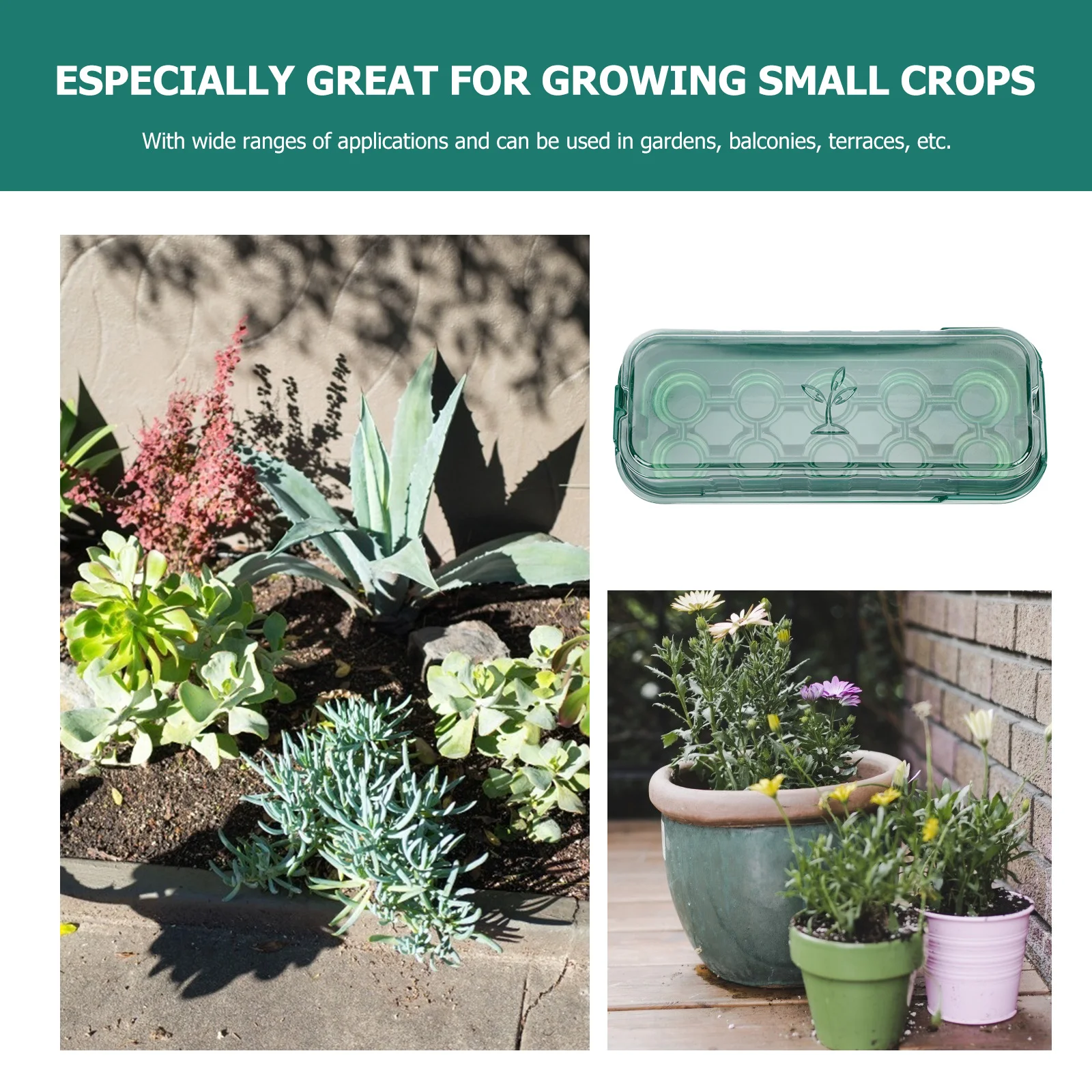 

3Pcs Plants Nursery Tray Premium Plastic Germination Seedling Starter Planter Tray for Garden Balcony Greenhouse Growing