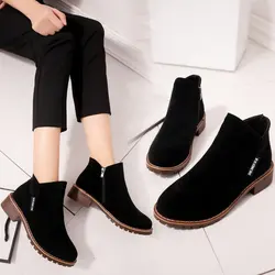 Shoes Women 2022 Fashion Thick Sole Ankle Boots Comfortable Plus Size Snow Boots for Women Female Platform Boots Botas De Mujer