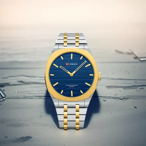 Imagen 2 del producto Reloj de cuarzo fino de marca de moda CURREN, relojes de pulsera simples de colores personalizados, resistente al agua, esfera de 38 mm