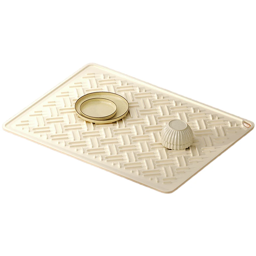 Heat Resistant Silicone Sink Organizer Tray Rectangular Dishwasher Safe Non Slip Quick Drainage Modern Trivet Drying Mat