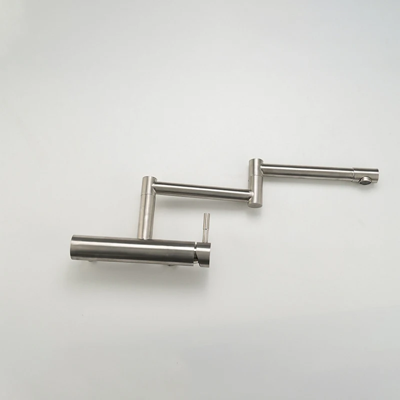 

Stainless Steel Kitchen Sink Mixer Faucet 360 Rotate Spout Folding Neck Faucet In-Wall Hidden Bathroom Balcony Laundry Basin Tap