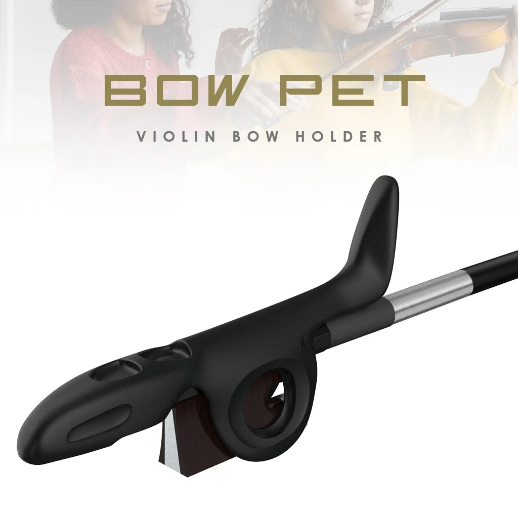 Bowpet 4/4 3//4 1/2 1/4 1/8 Vioilno Arcos Accessories -BlackClip On Violin Bow Holder Student Finger Corrector Assitant