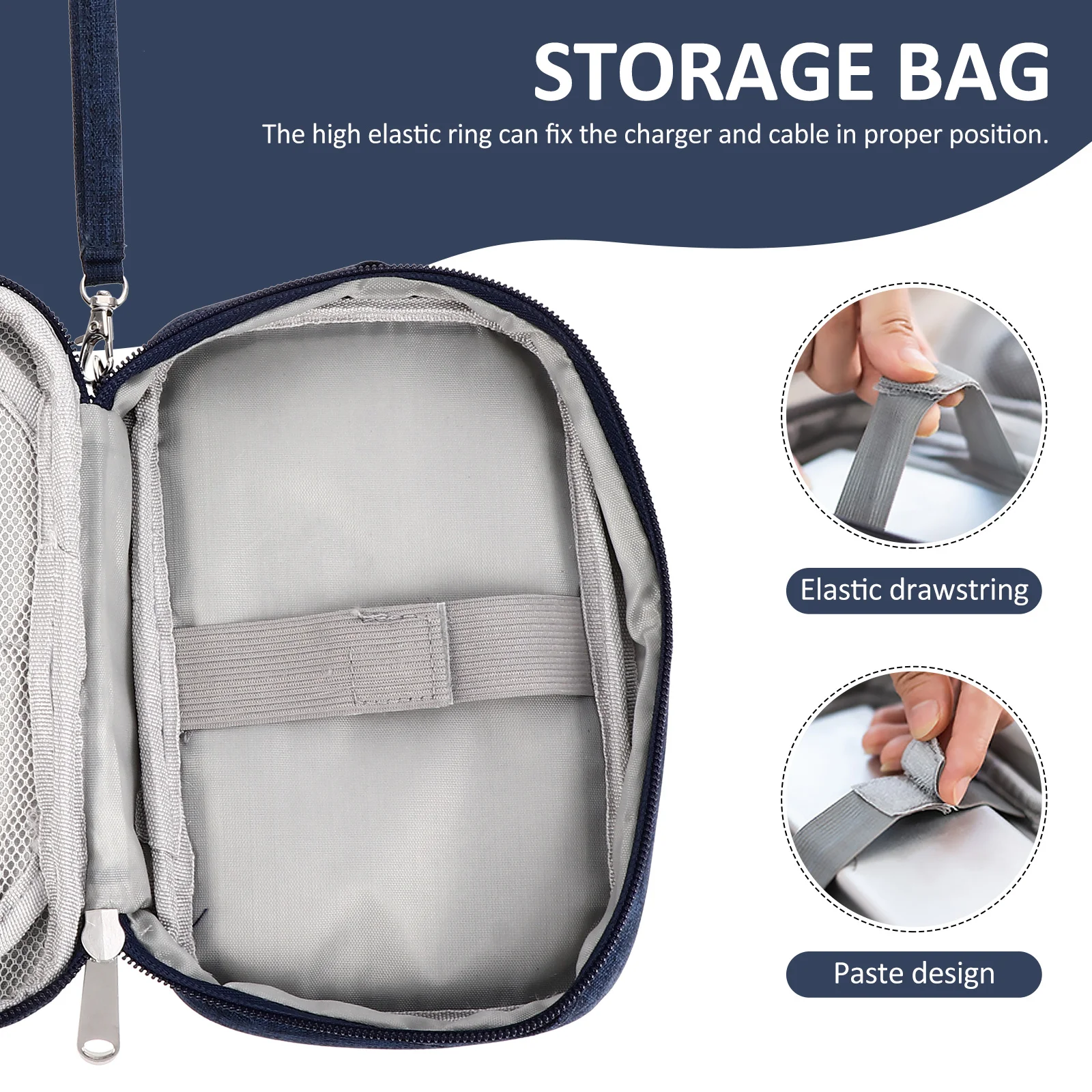 

1pc Data Cable Pouch Organizer Bag Water-Repellent For Cables Chargers Usb Drives Earphones Storage Multipurpose Cable Bag