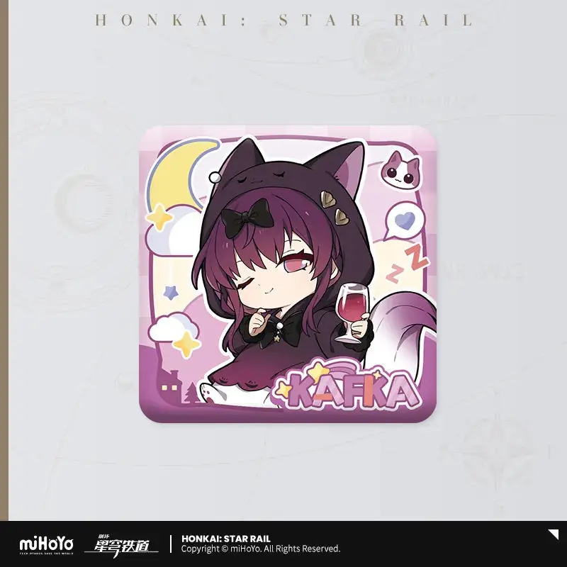[Genuine] miHoYo Game Honkai Star Rail Q-version Square Badge Robin Silver Wolf Kafka Firefly Anime Accessory Cosplay Xmas Gifts 2