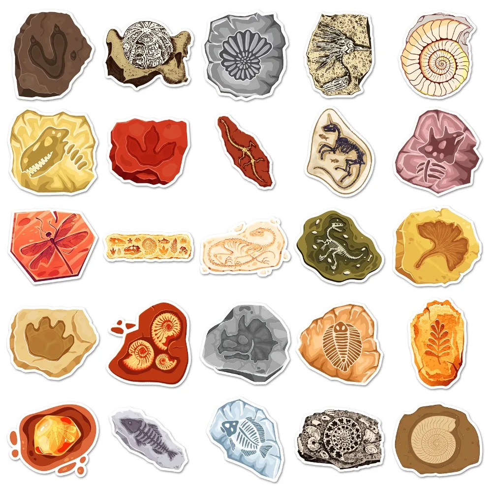 10/50Pcs Dinosaur Fossil Graffiti Stickers Jurassic Luggage Phone Water Cup Computer DIY Decorative Waterproof Adhesive Sticker
