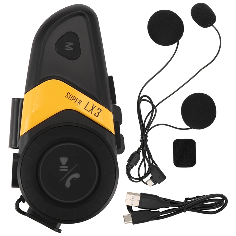 

SCLS LX3 Helmet Bluetooth Headset BT5.0 Motorcycle Riding Wireless Call Headset 1200MAH With Soft Line Wheat Headset