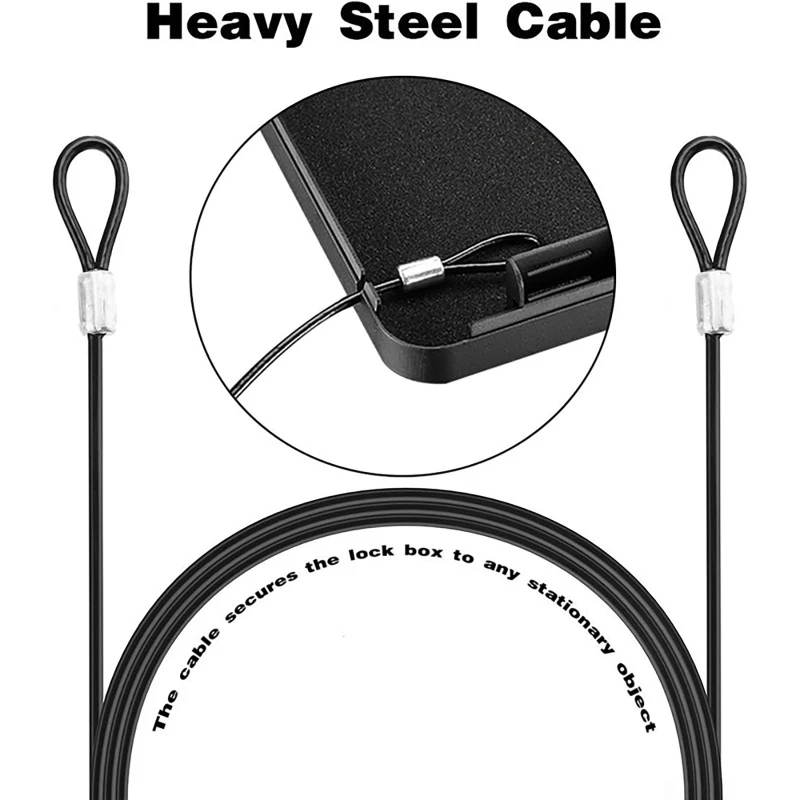 Portable Safe Box Travel Lock Storage Cabinet 3-digit Password with Security Steel Cable for Cash Jewelry Passport Protection