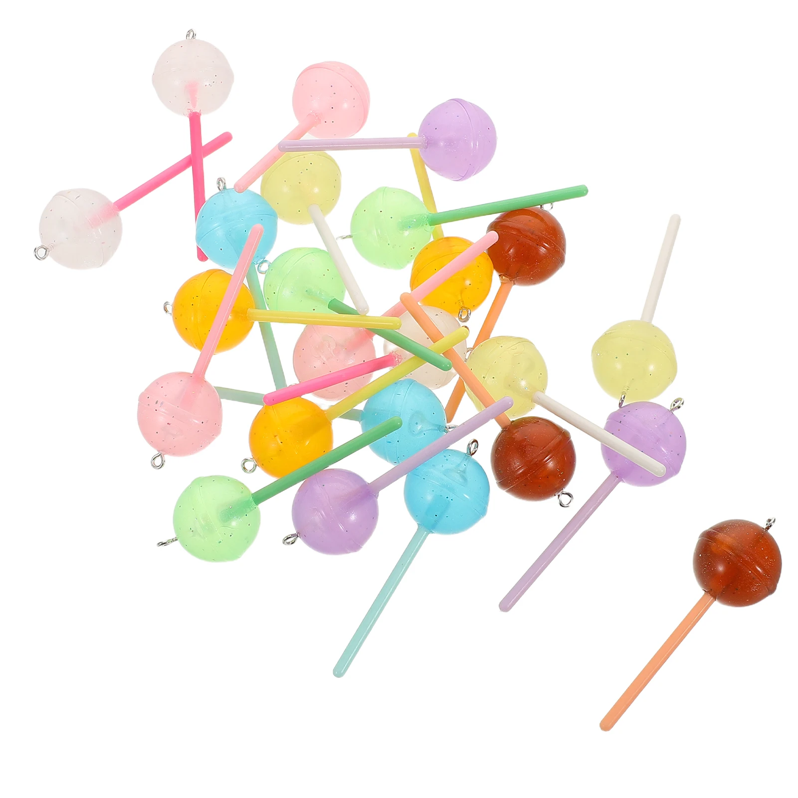 

24Pcs Glow in The Dark Lollipop Candy Charms for DIY Jewelry Earrings Keychain Pendant Accessories Candy Charms